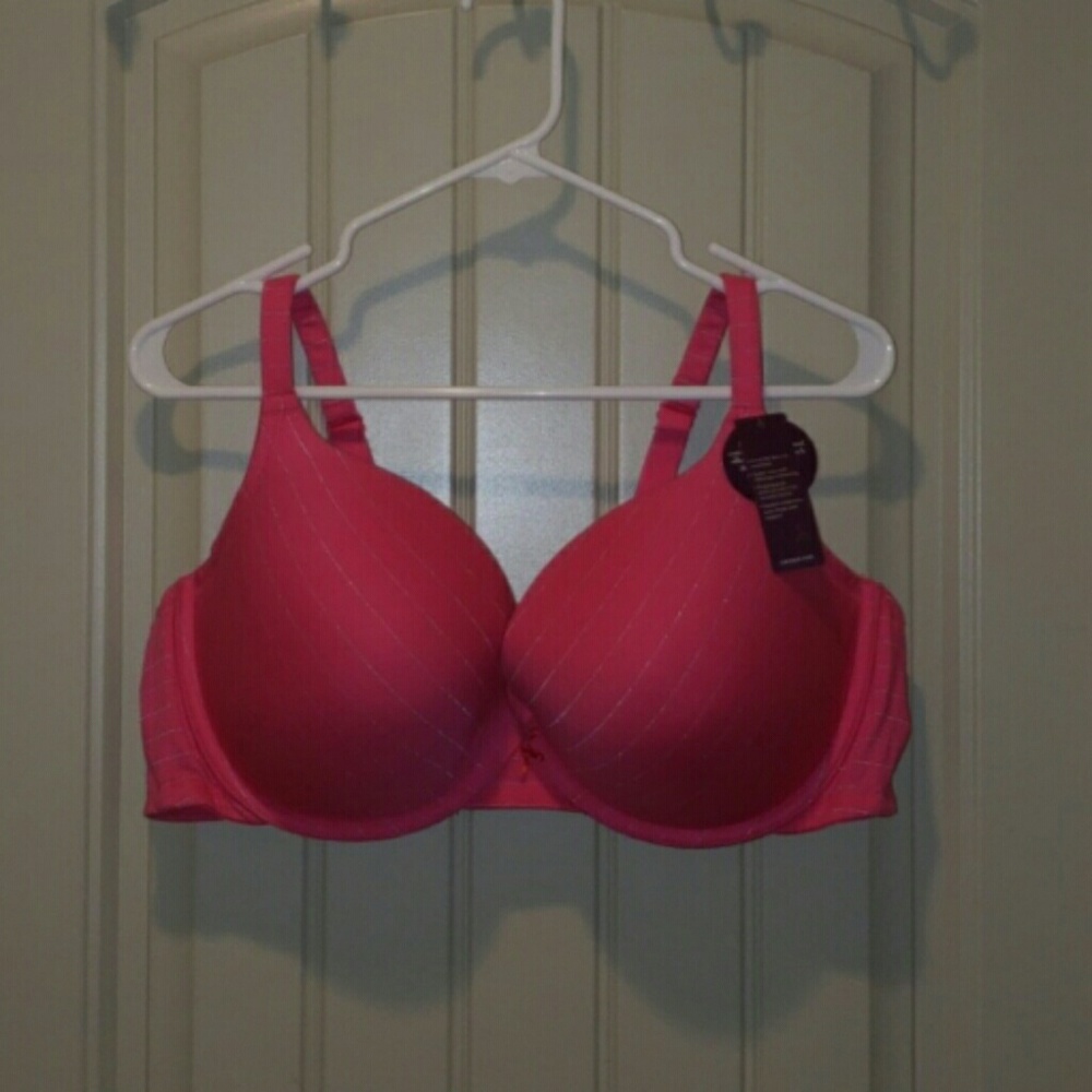 Cacique 44DD pink push up bra convertible straps